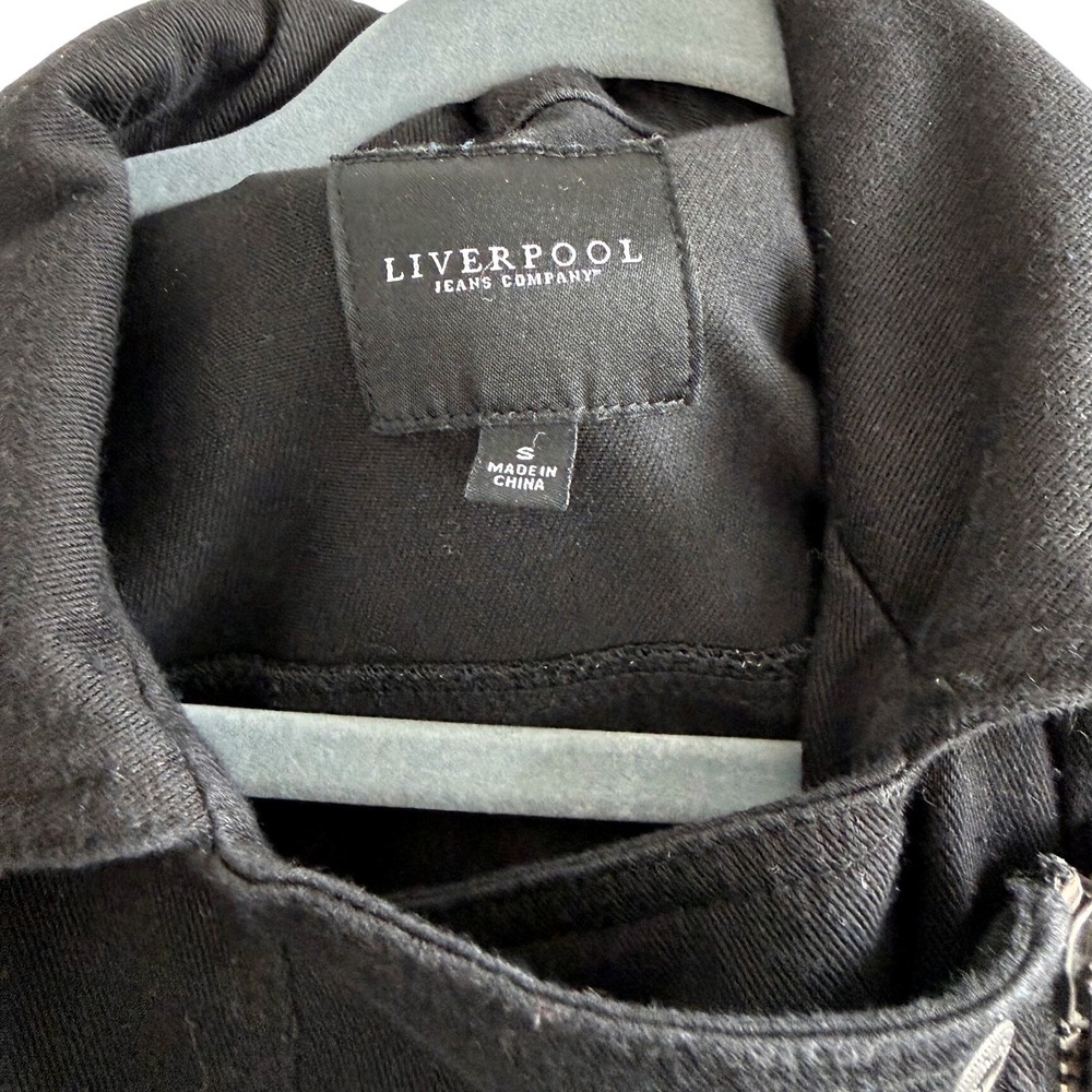 Liverpool Jeans Company Black Knit Moto Jacket Zip Pocket Women's Small - Picture 9 of 9